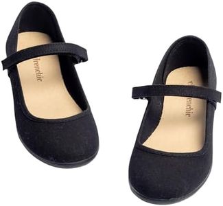 Childrenchic Mary Jane Shoes for Girls – Classic & Comfortable Canvas Dress Shoes for Toddlers & Kids – Perfect Flats for School, Play, and Special Occasions (Canvas, Black, 5 Toddler)