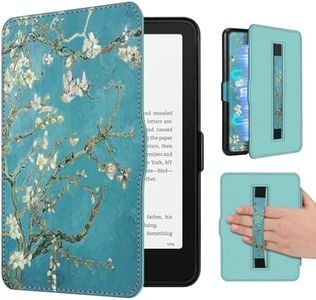 Fintie Case for All-New 7" Kindle Paperwhite (12th Generation, 2024) and Kindle Colorsoft - Lightweight Slim Shell Cover with Hand Strap Auto Sleep/Wake (Blossom)
