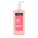 Neutrogena Clear & Radiant Facial Wash (1x 200ml), Clarifying Face Wash for Normal Skin Types, Brightening Wash with Vitamin C and Pink Grapefruit for Clearer Radiant Complexion