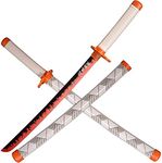 SV Handmade Anime Sword Cosplay Rengoku Kyoujurou Sword Katana 31 inches，Collectible Gifts