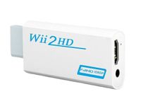 Wii to HDMI Converter, Wii to HDMI Adapter, Wii to HDMI Connector with Full HD 1080p/720p Video Output and 3.5mm Audio, Support Games TV Projector All Wii Display Modes - White