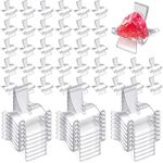 CHENGU 100 Packs Acrylic Triangle Display Holder Clear Plastic Display Easel Stands Crystal Display Clear Display Stand Collectibles Acrylic Stands for Rock Mineral Agate Coral Geodes(Small)