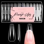 Makartt False Nails, 500pcs Nail Tips Long Coffin Press on Nails Natural Full Cover Acrylic Nails Round False Nail Tips 10 Sizes Fake Nails for Nail Design