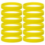 GOGO 12 PCS Adult Rubber Bracelets, Silicone Wristbands, Party Accessories - Yellow