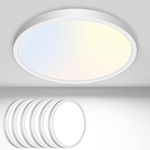 6PACK Flush Mount LED Ceiling Light Fixture White, 6.5Inch 12Watt, Dimmable & 3000K-4000K-6500K 3 Color Selectable Ceiling Lamp 1200LM Low Profile Ceiling Light for Kitchen Bedroom Hallway Porch