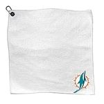 Team Golf NFL Microfiber Towel - 15" X 15" (White) with Carabiner Clip, Premium Microfiber with Deep Waffle Pockets- Superior Water Absorption and Quick Dry Golf Cleaning Towel