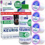 Keurig Compatible Descaling Solution and Keurig Cleaner. 2 Keurig Descaler, 4 Keurig Cleaning Pods. Removes Limescale & Cleans Pod Area. Better Tasting & Hotter Coffee. 4 Uses of Descaler & Cleaner.