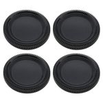 OTOTEC 4 Pcs F Mount Plastic Body Cap Camera Protector Dust Cap Compatible with Nikon F Mount Film or Digital SLR Camera Black