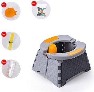Honboom Asiento de entrenamiento portátil para niños pequeños | Orinal de viaje para niños | Asiento de inodoro plegable | Asiento de baño para bebé para interior y exterior (gris)