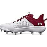 Under Armour Mens Yard Low Mt Baseball Cleat Baseball Shoe, (601) Cardinal/White/White, 6.5