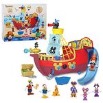 Disney Junior Mickey Mouse Funhouse Treasure Adventure Pirate Ship with Bonus Figures, 18-piece Toy Figures and Playset, Officially Licensed Kids Toys for Ages 3 Up, Amazon Exclusive