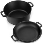 P&P CHEF 2-In-1 Cast Iron Dutch Oven with Lid