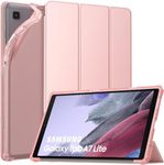 MoKo Case Fits Samsung Galaxy Tab A7 Lite 8.7" 2021 (SM-T225/T220/T227), Slim Lightweight Smart Case Trifold Stand Case with Soft TPU Translucent Frosted Back Shell for Galaxy Tab A7 Lite, Rose Gold