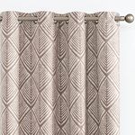 JINCHAN 80% Blackout Curtains for Living Room, Geometric Patterns Drapes for Bedroom, Window Treatments for Room Darkening, Grommet Top Thermal Insulated Curtains 84 inch Length 2 Panels Set, Brown