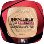 L’Oréal Paris Infallible 24H Fresh Wear In A Powder Foundation, Waterproof Matte Finish, Vanilla 120, 1 Count