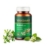 Vansaar Brahmi Tablets | Helps Improve memory | Promotes alertness | Made with 100% Pure Brahmi - 60 Tablets