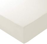 NIYS Luxury Bedding 100% Egyptian Cotton 10"/25CM Fitted Sheets (Cream/Ivory, Double)