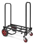 Adjustable Professional Equipment Cart - Compact 8-in-1 Folding Multi-Cart, Hand Truck/Dolly/Platform Cart, Extends Up to 27.52'' to 44.25''