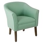 HomePop Modern Barrel Accent Chair, Textured Aqua