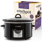 Crockpot Digital Slow Cooker | 3.5 L (3-4 People) | Programmable Countdown Timer | UK 3 Pin Plug | Black [CSC113]