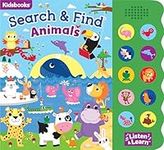 Search and Find Animals – 10 Button Sound Board Book for Babies and Toddlers – Educate Engage and Identify Animals and Their Noises with Interactive Activity Kids Book