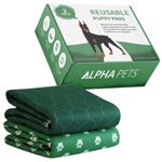 Alpha Pets Reusable Puppy Pads - Pack of 2 LARGE 90x80cm Washable & Waterproof Dog Training Pads, Incontinence Pee Mats, Pet Travel & Puppy Toilet Training