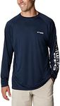 Columbia Men's Terminal Tackle Long Sleeve Shirt, Collegiate Navy/White Logo, Large
