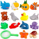 Liberty Imports Set of 15 Ocean Animals Water Squirties Fun Floating Bath Squirters for Kids