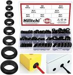 Hilitchi 180Pcs 8 Sizes Rubber Grommet Assortment Kit, Desk Grommet Wire Cord Cable Organizer Hole Plug Firewall Grommets Gasket Electrical Appliance Grommet Wire Protection Desktop Cable Hole Cover