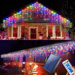 Homeleo Multi-Color Outdoor LED Icicle Lights, 14.5Ft with 160 LEDs - For Christmas Decor