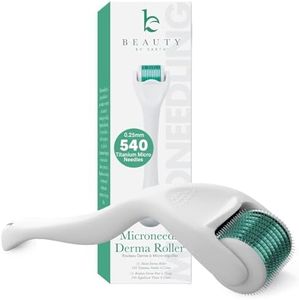 Derma Roller Microneedling Roller - Titanium 0.25mm Micro Needler for Face, Gently Exfoliates, Microneedle Tool for Beard, Scalp & Hair, Skincare Tools for Face