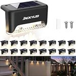 JACKYLED 16 Pack Solar Deck Lights Outdoor, Solar Fence Light Waterproof LED Solar Powered Decking Light for Garden Deck,Outdoor Stair, Fence,Railing, Yard, and Pathway