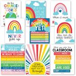 Hadley Designs 9 Rainbow Classroom Decor Signs, Welcome Sign For Bulletin Board Decorations, Growth Mindset Classroom Posters Elementary, Middle School, Classroom Rules