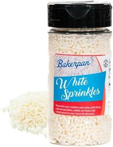 Bakerpan White Jimmies Sprinkles - 6 Ounces White Sprinkles for Cake Decorating - Edible Sprinkles for Cupcakes, Ice Cream, Cake Decorations (Made in USA)