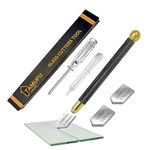 Glass Cutters Tool for Thick Glass Tiles Mirror Mosaic Cutting in The Range 2-20cm- Diamond Glass Cutter Tile Cutter with Ergonomic Handle and Replaceable 3 Carbide Cutting Heads