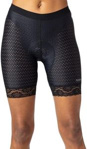 Terry Aria Liner Shorts for Women Cycling Underwear Chamois Padded Bike Liner Padding, Wear Under Skirts & Biking Shorts - Black, X Small