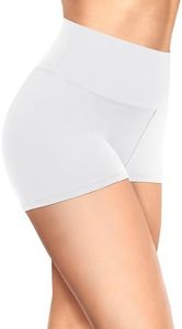 TNNZEET Biker Shorts Women - 8"/5"/3" High Waisted Tummy Control Workout Gym Spandex Booty Yoga Volleyball Shorts A-White