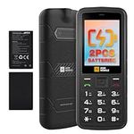 AGM M9 Basic Mobile Phone, 4G LTE Unlocked Dual SIM, 3 Card Slots/128GB TF Expand, Large Buttons & Font, Dual Battery, Speed Dial, FM Radio & Flashlight, IP68 Certified & Rugged Design