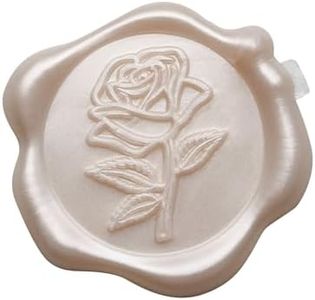 Pilloze Wax Seal Stickers - 3D Champagne Rose Wedding Invitation Envelope Botanical Seal Stickers, 50 Pcs Self- Adhesive Stickers, Perfect for Wedding Invitation, Christmas, Gift Wrapping, Baby Shower