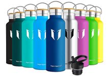 Super Sparrow Water Bottle Stainless Steel - 1000ml - Vacuum Insulated Metal Water Bottle - Standard Mouth Flask - BPA Free - Straw Water Bottle for Work, Gym, Travel, Sports