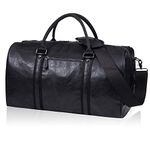 Oversized Duffle Travel Bag Waterproof Leather Weekend Bag Large Carry On Large Carry On Hangbag for Mens or Women, [Z]Black