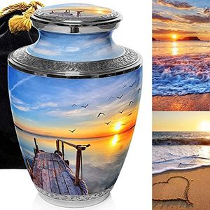 Dock of The Bay Cremation Urns for Human Ashes Adult for Funeral, Burial, Columbarium or Home, Cremation Urns for Human Ashes Adult 200 Cubic Inches, Urns for Ashes, Adult/Large