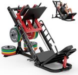 Leg Press Hack Squat Machine Combo, Lower Body Special with Weight Storage for Quads, Hamstring, Glutes, Calves, Compact Home Gym Leg Day Equipment with 200LB Colored Weights Combo