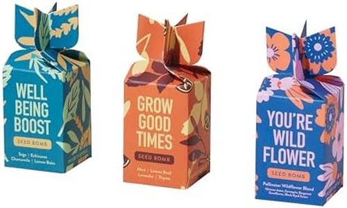 Modern Sprout Seed Bombs - Organic Wildflower & Herbs Seeds for Indoor/Outdoor Gardening - Party Favors and Eco-Friendly Gift for Plant Lovers - Includes 12 Hand-Rolled Seed Balls - Made in The USA