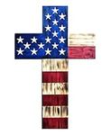 American Flag Wooden Carved Cross, 