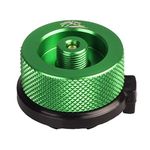 Jeebel Camp Gas Converter for Butane Cannula to Win Gas Cartridge/Lindal Type Valve Adapter (Green)