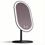 Fancii LED Lighted Vanity Makeup Mirror, Rechargeable - Cordless Illuminated Cosmetic Mirror with 3 Dimmable Light Settings, Dual Magnification - Vera (Obsidian)