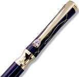 LACHIEVA LUX Black Elegant Crystal Executive Metal Ballpoint Pen with German-made P900M Refills, Luxury and High end Writing Instruments for women-Black