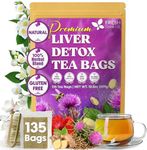 FreshDrinkUS, Premium Liver Detox Tea Bags | 135 Count | Eco-Conscious Corn Fiber Tea Bags | Ayurvedic Stomach Relief & Liver Support | Vegan, Caffeine Free, Kosher