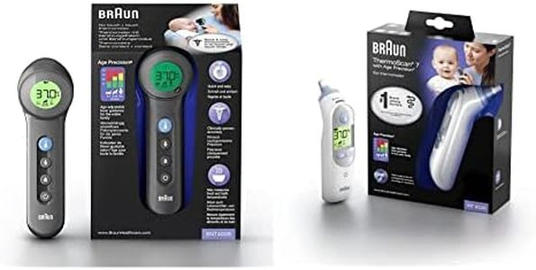 Braun Termometro Bnt400B senza Contatto e Contatto con Age Precision Nero - 310 g & Braun IRT6520 ThermoScan 7 Age Precision – Termometro Auricolare a Infrarossi, 0 mesi +, 21 coprilenti